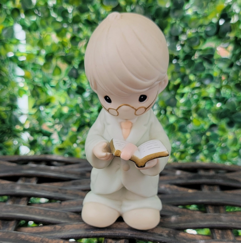 Enesco Cream and Gold Ceramic Figurine
